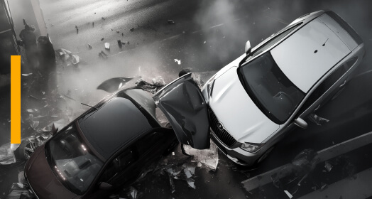 Two cars in the road after a Sherman Oaks car accident